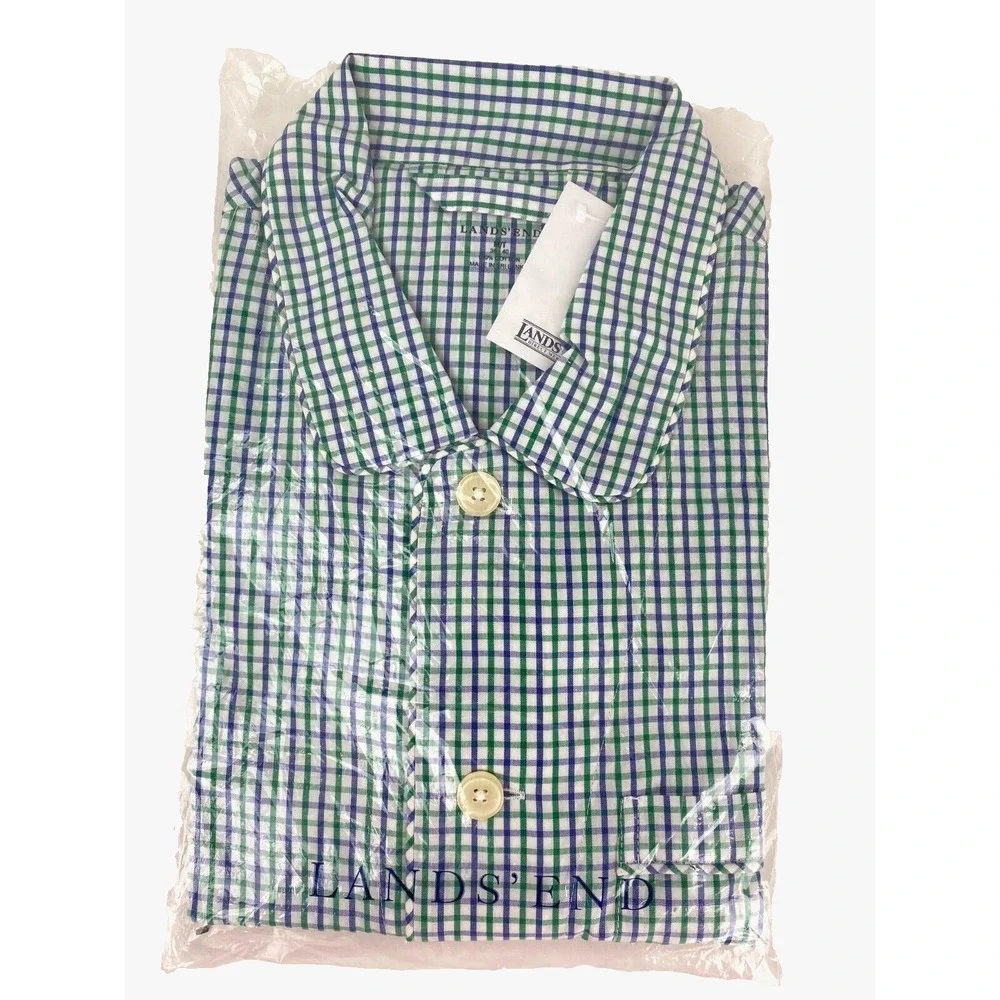 NEW Lands' End Pajama Top Men's Medium Tall 38-40 PJs Soft Cotton Comfort Casual